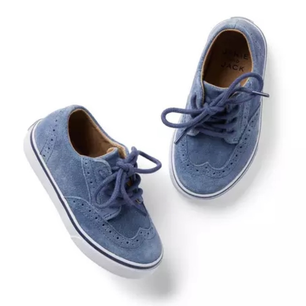 JANIE & JACK NWT Genuine Leather Suede Wingtip Sneaker